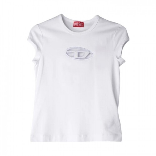 24SS 디젤  T-Angie 티안지 피카부 로고 티셔츠 화이트 A06268 0AFAA 100